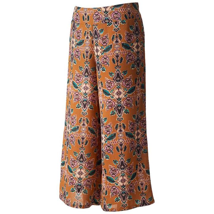 Juniors' About A Girl Woven Culottes, Size: Medium, Gold
