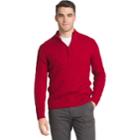 Men's Izod Regular-fit Cable Knit Quarter-zip Sweater, Size: Medium, Med Red