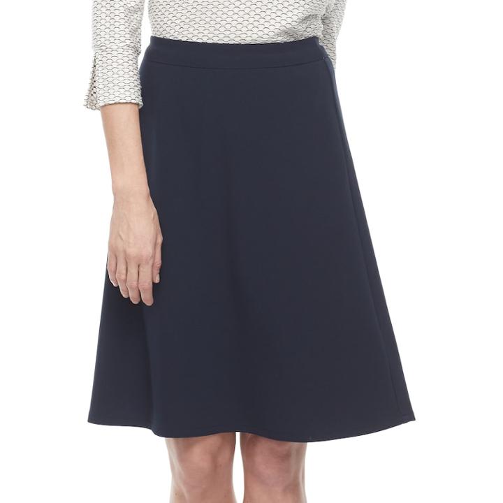 Women's Dana Buchman Pull On A-line Skirt, Size: Large, Blue (navy)