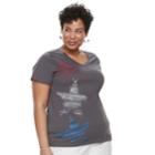 Plus Size Sonoma Goods For Life&trade; Graphic V-neck Tee, Women's, Size: 1xl, Grey