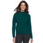 Petite Napa Valley Mockneck Sweater, Women's, Size: L Petite, Blue (navy)