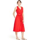 Women's Izod Button-front Midi Dress, Size: Medium, Red