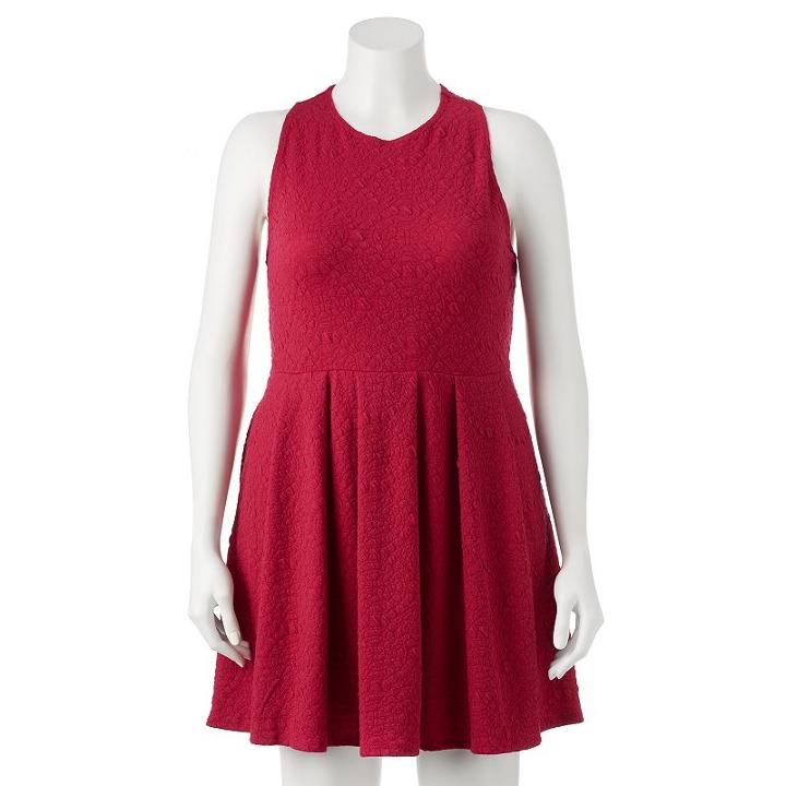 Juniors' Plus Size So&reg; Textured Skater Dress, Girl's, Size: 3xl, Pink