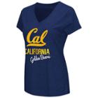 Women's Campus Heritage Cal Golden Bears V-neck Tee, Size: Large, Blue (navy)