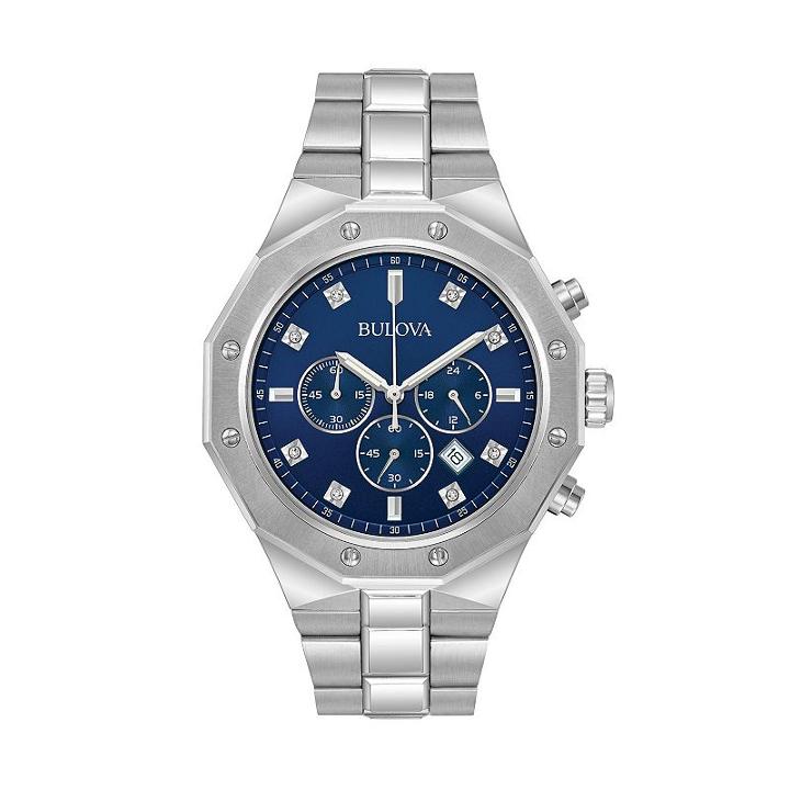 Bulova Men's Diamond Stainless Steel Chronograph Watch - 96d138, Grey