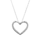 Diamond Petites 10k White Gold 1/10-ct. T.w. Diamond Heart Pendant, Women's