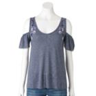 Women's Sonoma Goods For Life&trade; Cold-shoulder Tee, Size: Xl, Dark Blue