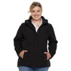 Plus Size Weathercast Hooded Soft Shell Jacket, Women's, Size: 3xl, Black