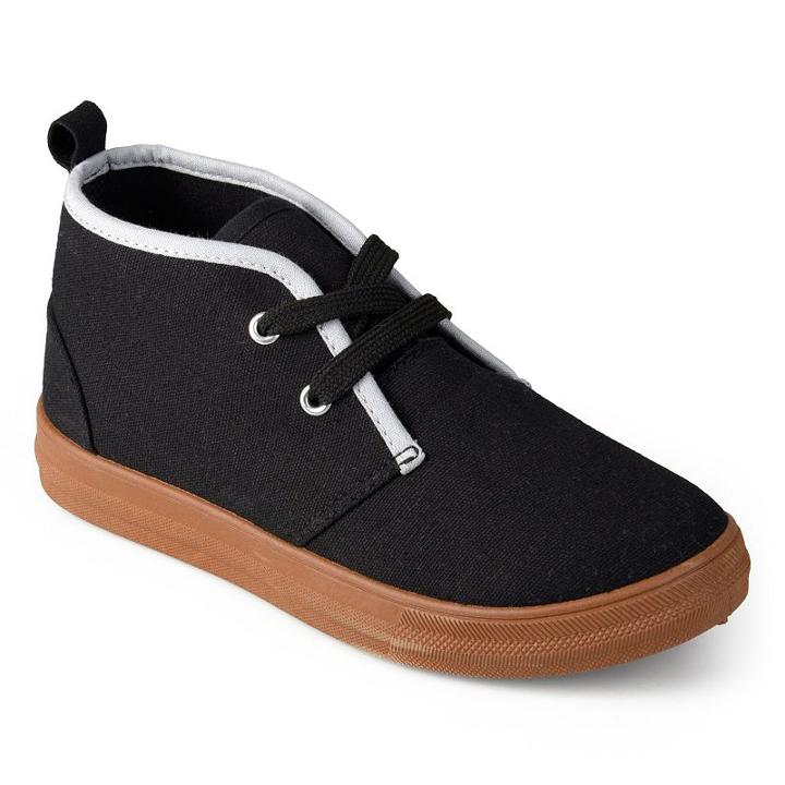 Journee Zyon Boys' Chukka Sneakers, Boy's, Size: 4, Black