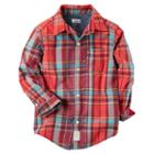 Boys 4-8 Carter's Red Plaid Button Down Shirt, Size: 7, Ovrfl Oth