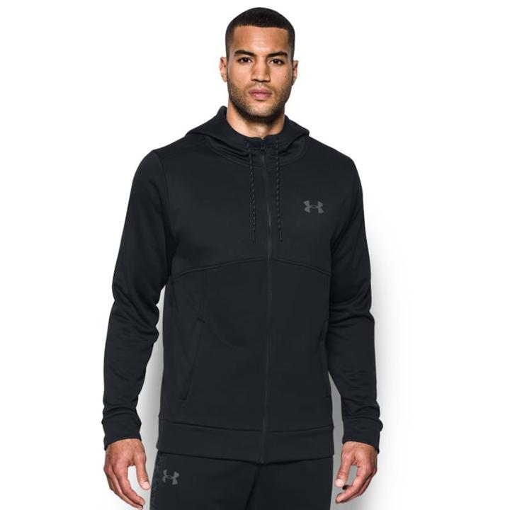 Men's Under Armour Armour Fleece Full-zip Hoodie, Size: Small, Black