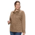 Plus Size Sonoma Goods For Life&trade; Embroidered Utility Jacket, Women's, Size: 2xl, Med Brown