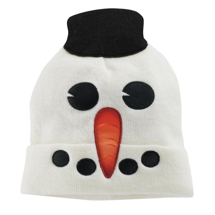 Girls 4-16 Emoji Snowman 3d Hat, White