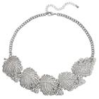 Mudd&reg; Openwork Leaf Statement Necklace, Women's, Black