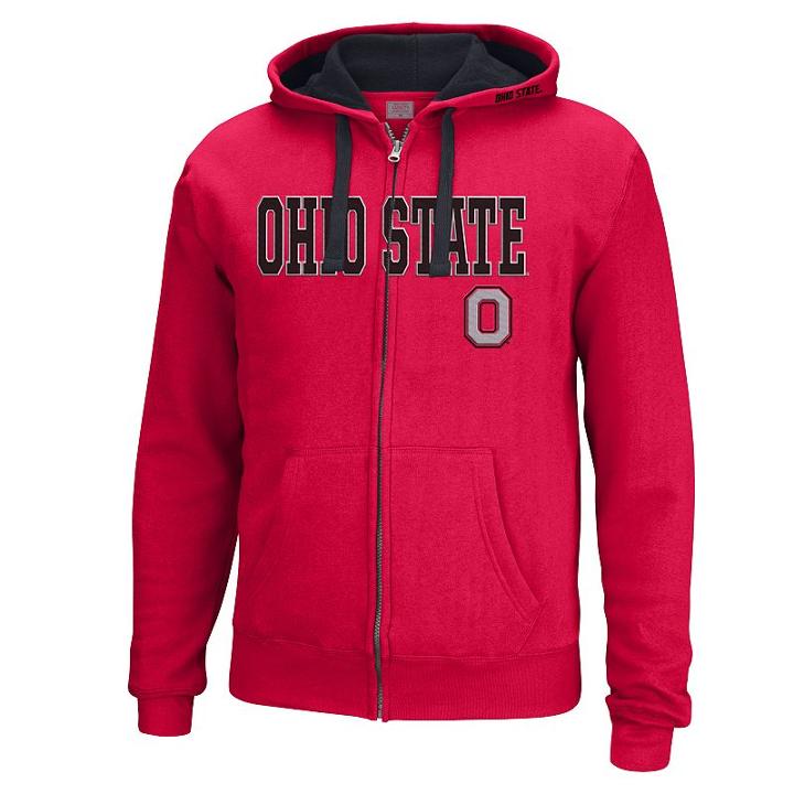 Men's Ohio State Buckeyes Foundation Full-zip Hoodie, Size: Large, Brt Red
