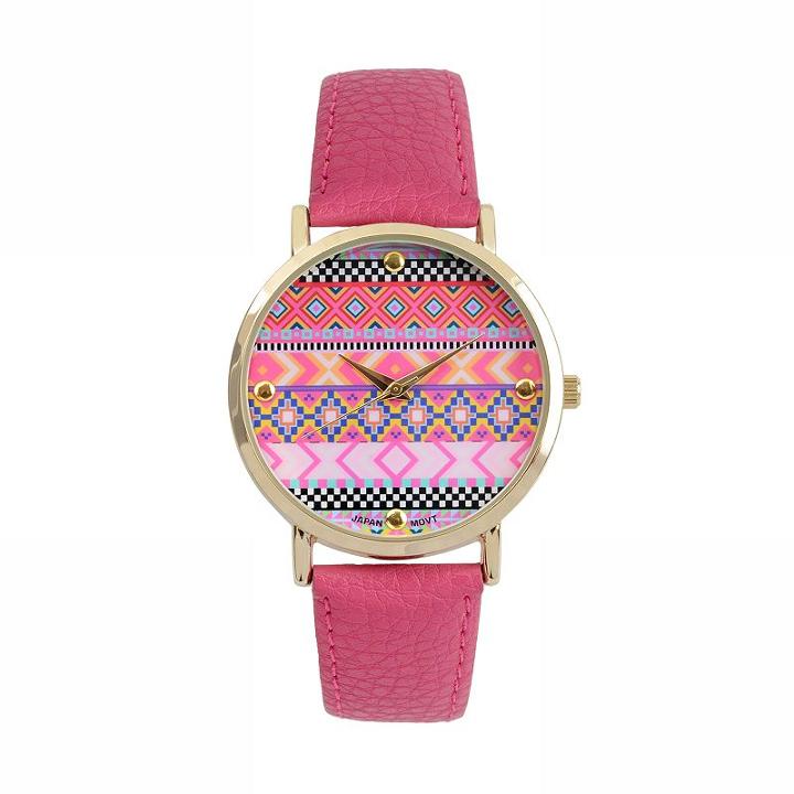 Journee Collection Women's Tribal Watch, Pink