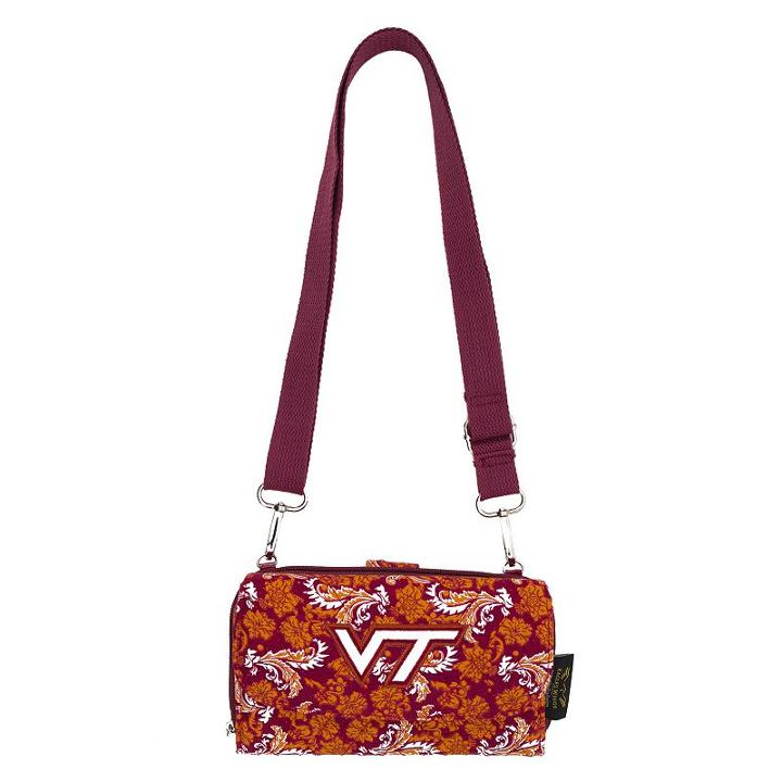 Virginia Tech Hokies Bloom Crossbody Wallet, Women's, Multicolor
