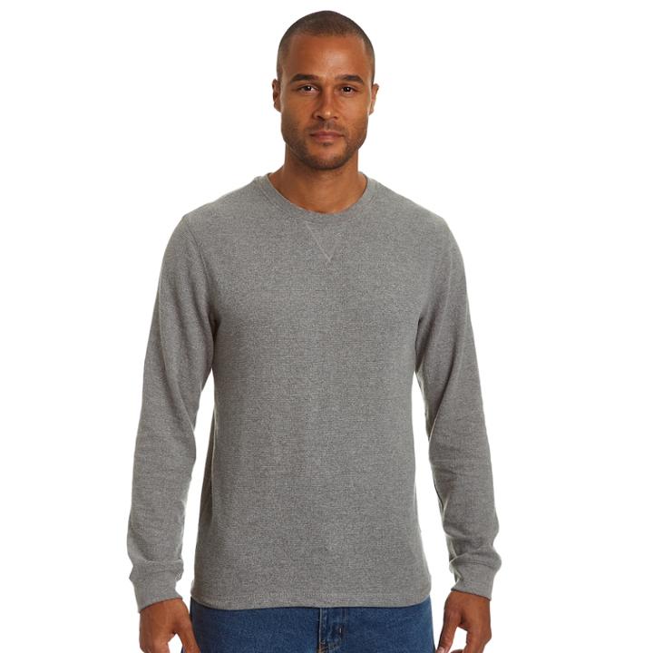 Men's Stanley Classic-fit Waffle-weave Thermal Pocket Tee, Size: Xl, Grey (charcoal)