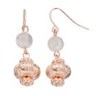 Simulated Pearl & Textured Bead Drop Earrings, Women's, Light Pink