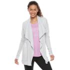 Women's Tek Gear&reg; Draped Open-front Cardigan, Size: Xs, Light Grey