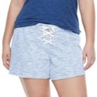 Juniors' Plus Size So&reg; Lace-up Lounge Shorts, Girl's, Size: 1xl, Light Blue