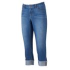 Women's Jennifer Lopez Cuffed Capri Jeans, Size: 10, Blue
