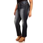 Juniors' Plus Size Wallflower Faded Bootcut Jeans, Size: 14, Grey