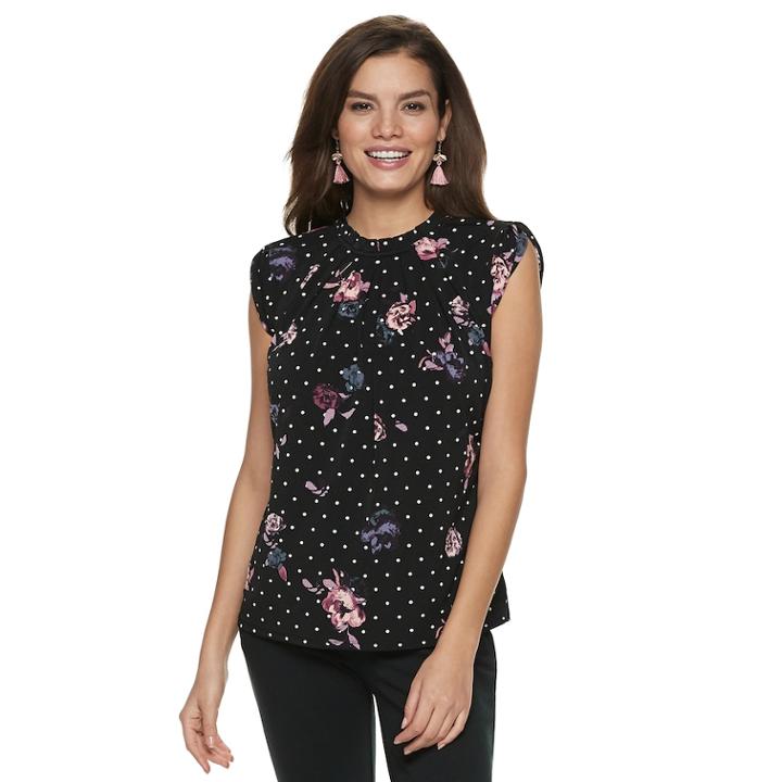 Women's Elle&trade; Pleated Mockneck Top, Size: Xl, Lt Purple