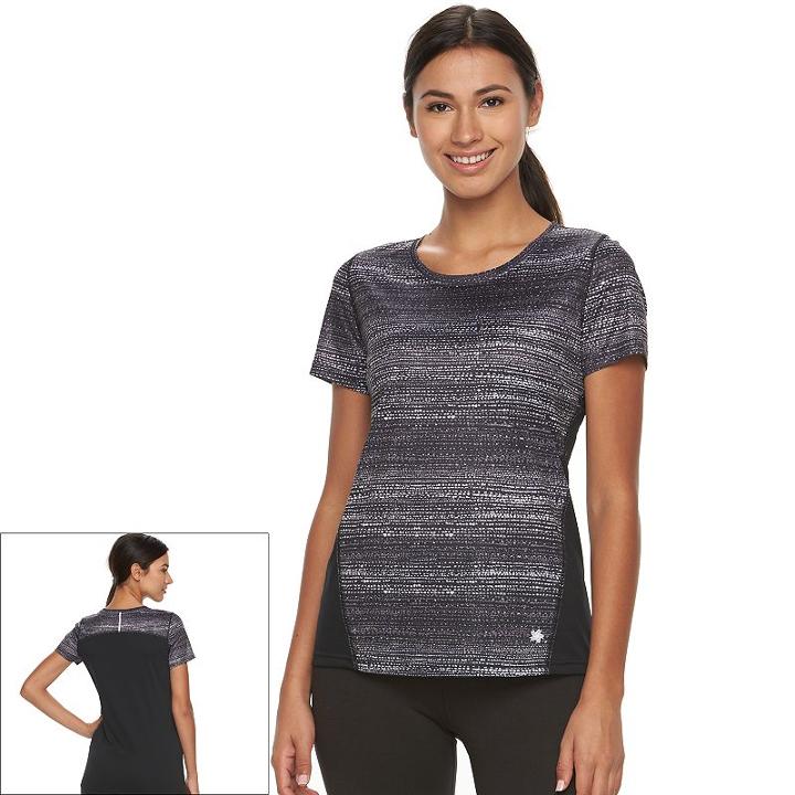 Women's Tek Gear&reg; Mesh Back Base Layer Workout Tee, Size: Xs, Black