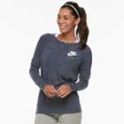 Women's Nike Gym Vintage Crew Top, Size: Xs, Blue