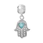 Individuality Beads Sterling Silver Cubic Zirconia Hamsa Charm, Women's, Blue