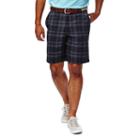 Men's Haggar&reg; Cool 18&reg; Flat-front Plaid Shorts, Size: 36, Grey