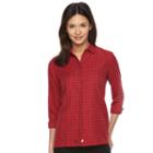 Women's Woolrich Rose Hip Dobby Dot Checkered Shirt, Size: Large, Dark Red