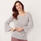 Women's Lc Lauren Conrad Ribbed Scoopneck Sweater, Size: Xs, Med Grey