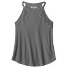 Girls 7-16 & Plus Size Mudd&reg; Crochet Ribbed Highneck Tank Top, Girl's, Size: 20 1/2, Med Grey