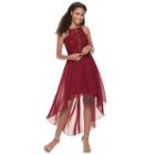 Juniors' Speechless Chiffon High-low Hem Dress, Teens, Size: 1, Dark Red