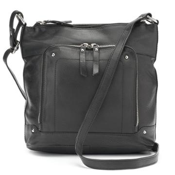 La Diva Violet Triple-entry Leather Crossbody Bag, Women's, Black