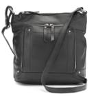 La Diva Violet Triple-entry Leather Crossbody Bag, Women's, Black