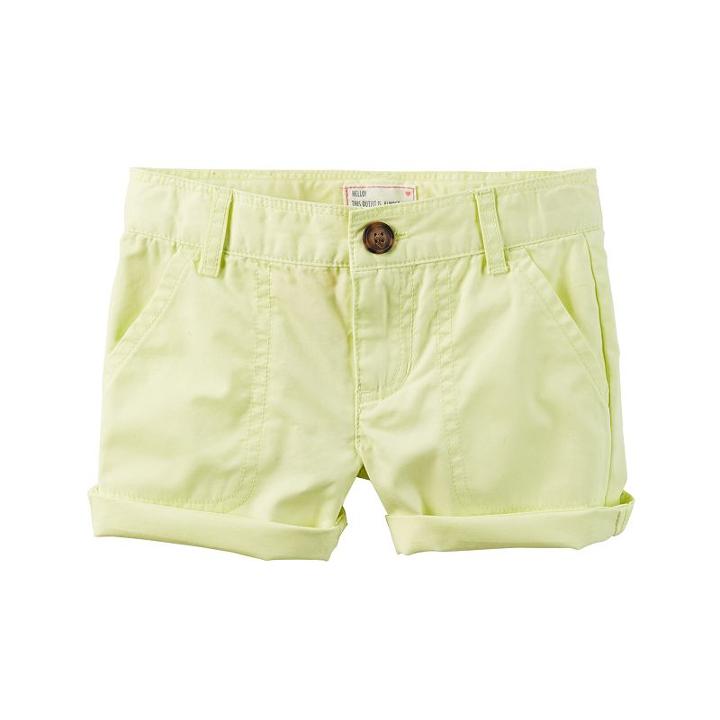 Girls 4-8 Carter's Rolled Solid Shorts, Girl's, Size: 5, Yellow