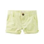 Girls 4-8 Carter's Rolled Solid Shorts, Girl's, Size: 5, Yellow