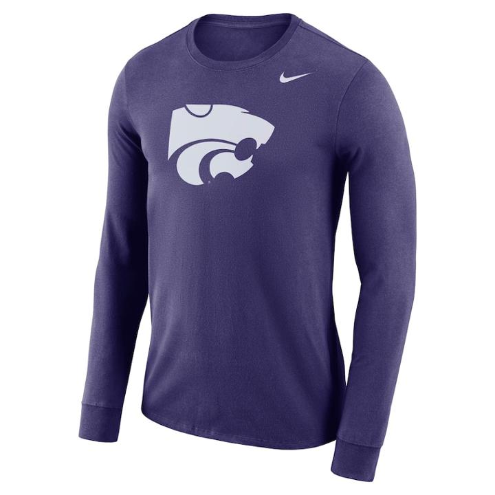 Men's Nike Kansas State Wildcats Dri-fit Logo Tee, Size: Medium, Purple