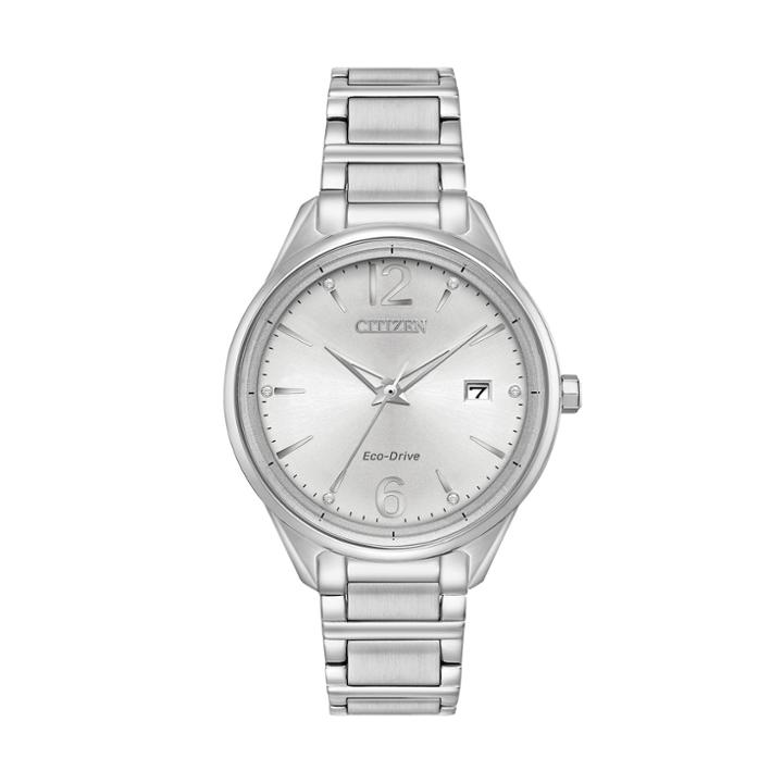 Citizen Eco-drive Women's Chandler Crystal Stainless Steel Watch - Fe6100-59a, Size: Medium, Grey