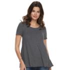 Women's Sonoma Goods For Life&trade; Textured Swing Tee, Size: Medium, Grey (charcoal)