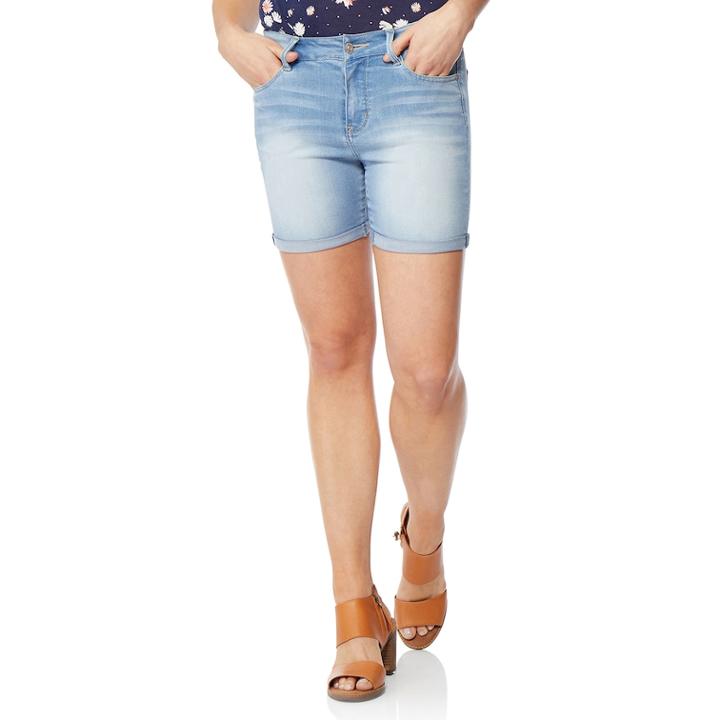 Juniors' Wallflower Rolled Midi Shorts, Teens, Size: 5, Purple