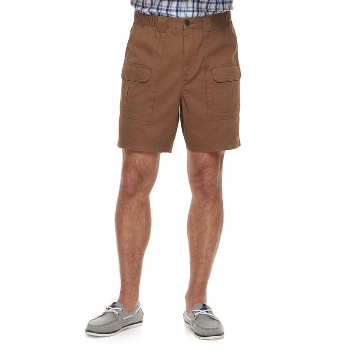 Men's Croft & Barrow&reg; Classic-fit Side Elastic Cargo Shorts, Size: 44, Med Brown