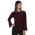 Women's Elle&trade; Peplum Top, Size: Large, Dark Red