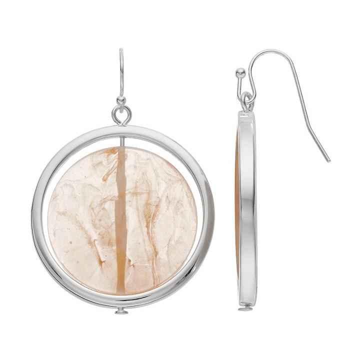 Jennifer Lopez Spinning Circle Drop Earrings, Women's, White Oth
