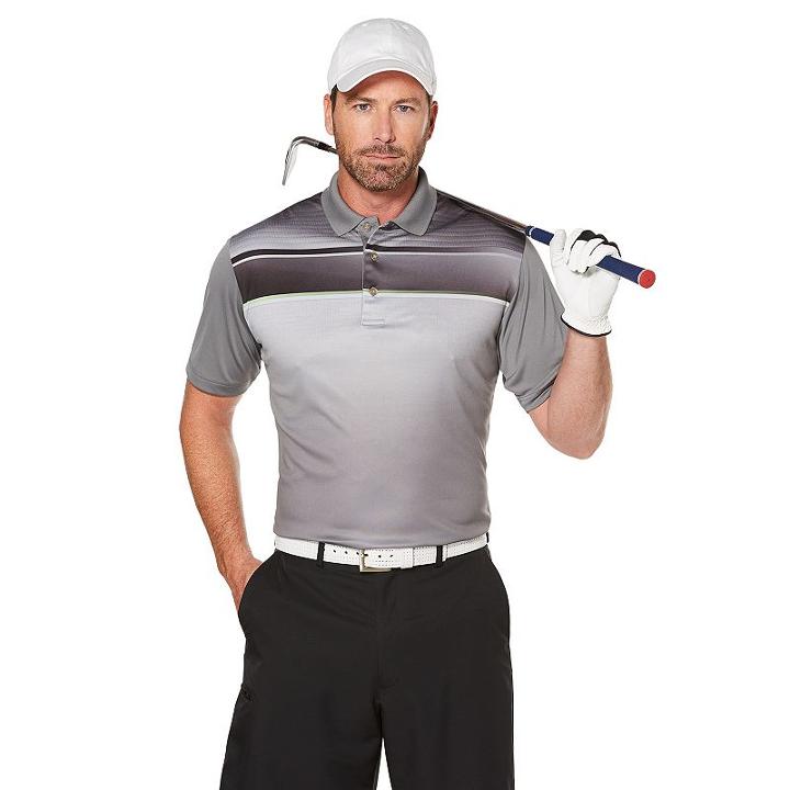 Men's Grand Slam Regular-fit Motionflow 360 Performance Golf Polo, Size: Small, Med Grey