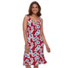 Women's Croft & Barrow&reg; Print Henley Tank Dress, Size: Large, Med Blue