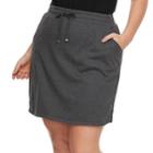Plus Size Croft & Barrow&reg; Solid Knit Skort, Women's, Size: 3xl, Dark Grey